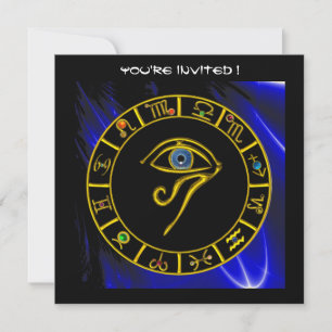 ASTRAL HORUS ÖGA / BLUE TALISMAN Astrology Diagram Inbjudningar