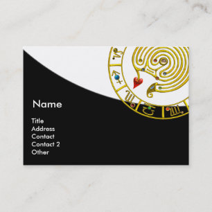 ASTRAL LABYRINTH,ASTROLOGY CHART Black White Visitkort
