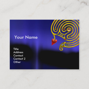 ASTRAL LABYRINTH,ASTROLOGY ZODIAC CHART Black Blue Visitkort