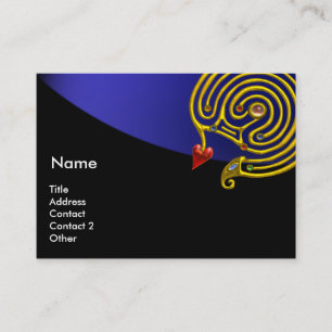 ASTRAL LABYRINTH,ASTROLOGY ZODIAC CHART Black Blue Visitkort