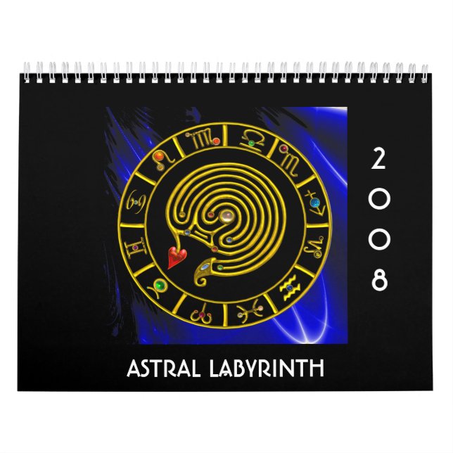 ASTRAL LABYRINTH GULD ZODIAC CHART Astrology Kalender (Omslag)
