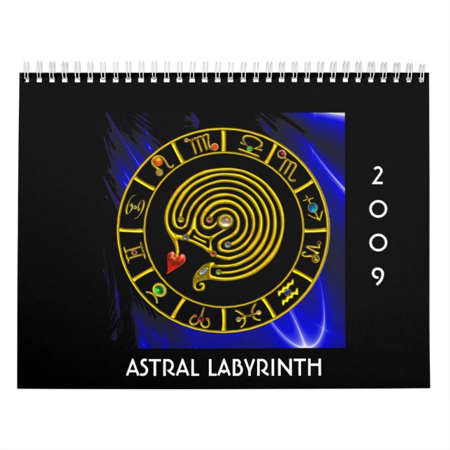 ASTRAL LABYRINTH GULD ZODIAC CHART Astrology Kalender (Omslag)