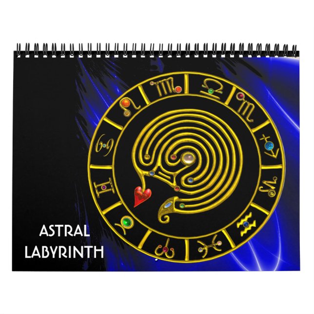 ASTRAL LABYRINTH GULD ZODIAC CHART Astrology Kalender (Omslag)