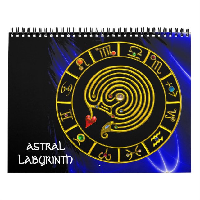 ASTRAL LABYRINTH GULD ZODIAC CHART Astrology Kalender (Omslag)