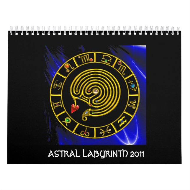 ASTRAL LABYRINTH GULD ZODIAC CHART Astrology Kalender (Omslag)