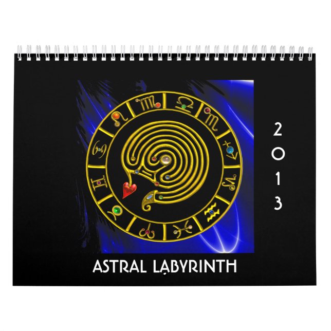 ASTRAL LABYRINTH GULD ZODIAC CHART Astrology Kalender (Omslag)
