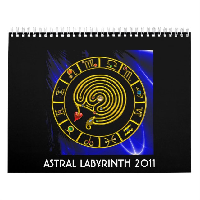 ASTRAL LABYRINTH GULD ZODIAC CHART Astrology Kalender (Omslag)
