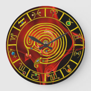 ASTRAL LABYRINTH GULD ZODIAC CHART Astrology Stor Klocka