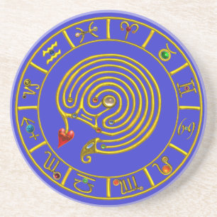 ASTRAL LABYRINTH GULD ZODIAC CHART Astrology Underlägg