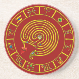 ASTRAL LABYRINTH Red Underlägg Sandsten