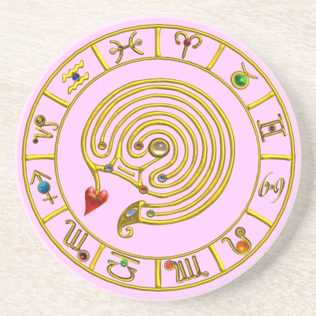 ASTRAL LABYRINTH rosa Underlägg Sandsten (Framsidan)