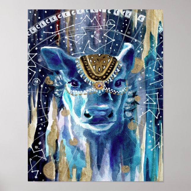 Astral Måne Cow Mandala| gåva till ko älskare Poster (Framsidan)