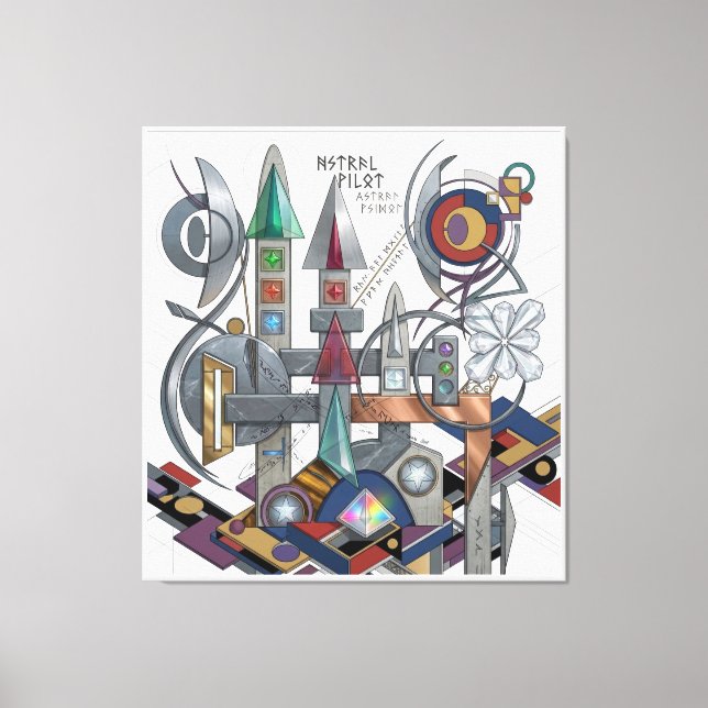 Astral Pilot: El Lissitzky Stil Konstruktivistisk  Canvastryck (Framsida)