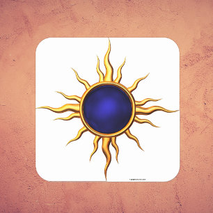 Astral Star: Sapphire Sol Fyrkantigt Klistermärke