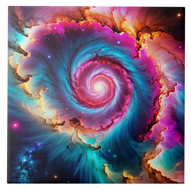 ’Astralis’ - Nebula och Galaxies Kakelplatta (Framsidan)