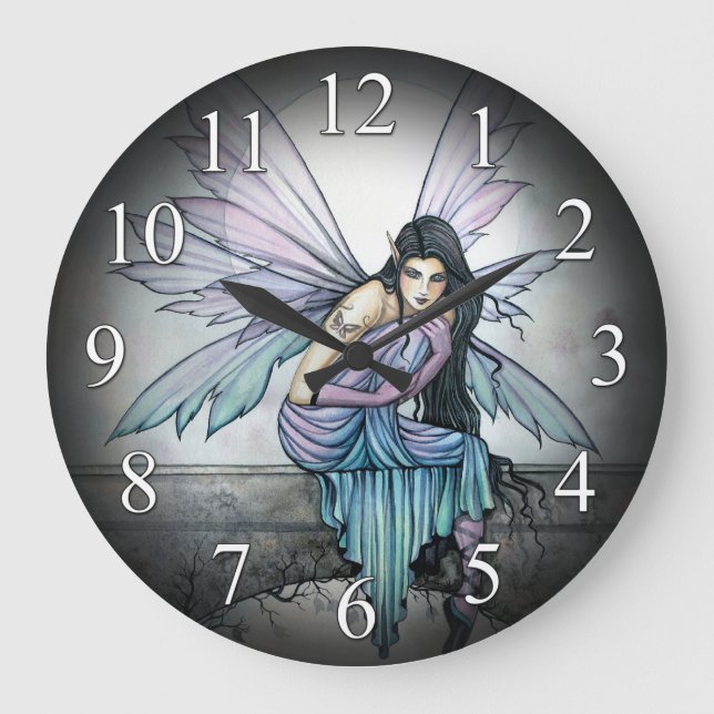 Astrid Gothic Fairy Fe Fantasy Art Clock Stor Klocka (Framsida)