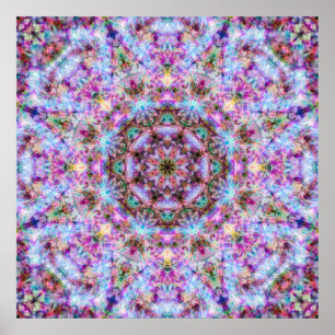 Astrid - Pastel Rosa & Lila Psychedelic Mandala Poster