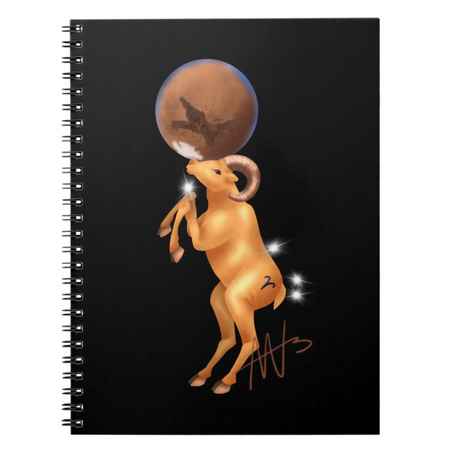 Astro Aries Mars Zodiac Anteckningsbok (Framsidan)