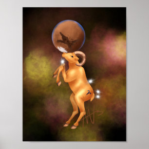 Astro Aries Mars Zodiac Poster