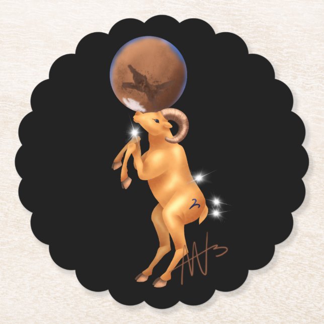 Astro Aries Mars Zodiac Underlägg Papper (Framsida)