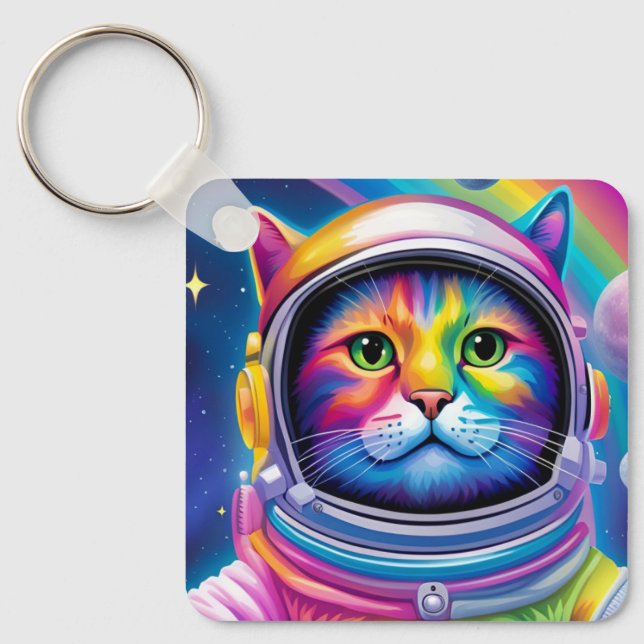 Astro-cat-nyckelkedja Nyckelring (Framsida)