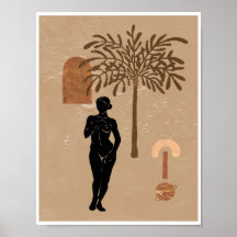 Astro Celestial Gudinna Palm Båge Boho Konst