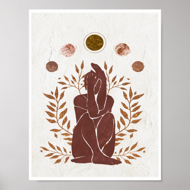 Astro Celestial Gudinna Planeter Botanisk Konst Poster (Framsidan)