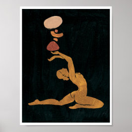 Astro Celestial Guld Feministisk Gudinnekonst Poster