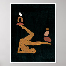 Astro Celestial Guld Yoga Gudinnan Balans Konst Poster
