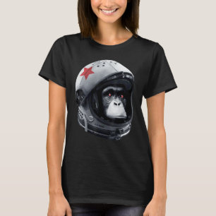 Astro Chimp Astronaut Rymd Galaxy Hjälm Apa C T Shirt