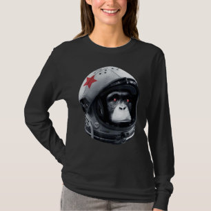 Astro Chimp Astronaut Rymd Galaxy Hjälm Apa C T Shirt