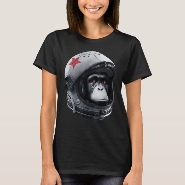 Astro Chimp Astronaut Space Galaxy Helmet Monkey C T Shirt (Framsida)