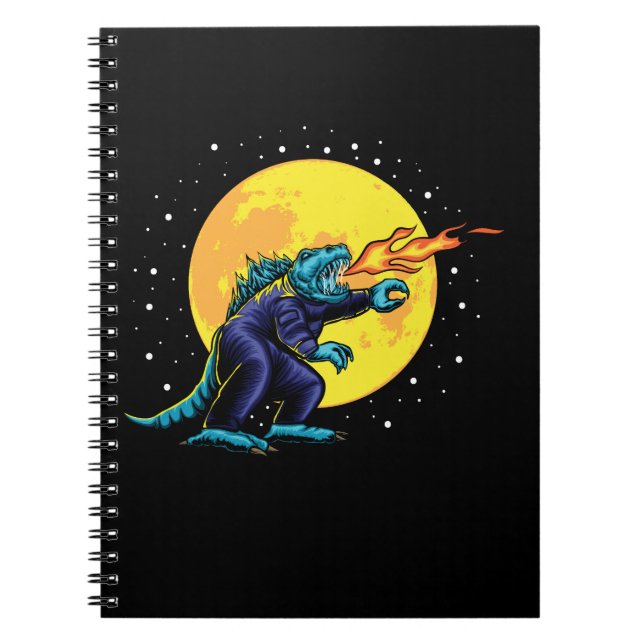 Astro gudzilla illustration med design anteckningsbok (Framsidan)