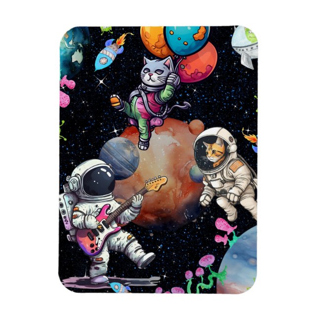 Astro-meow i universum Flexibel fotomagnet Magnet (Vertikal)