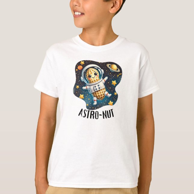 Astro-Nut Peanut, Astronaut Pun |  T Shirt (Framsida)