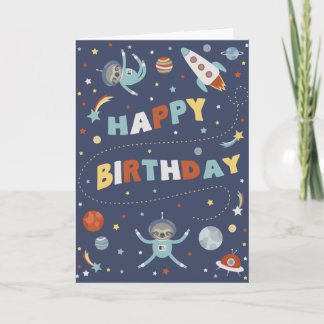 Astro Sloth Grattis på födelsedagen Kort
