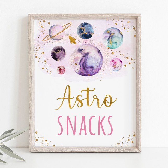 Astro Snacks Rosa Guld Space Birday Poster (Skapare uppladdad)