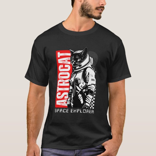 Astrocat Rymd Utforskare T Shirt (Framsida)