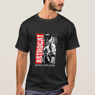 Astrocat Rymdutforskare Katt Astronout Svart Katt  T Shirt