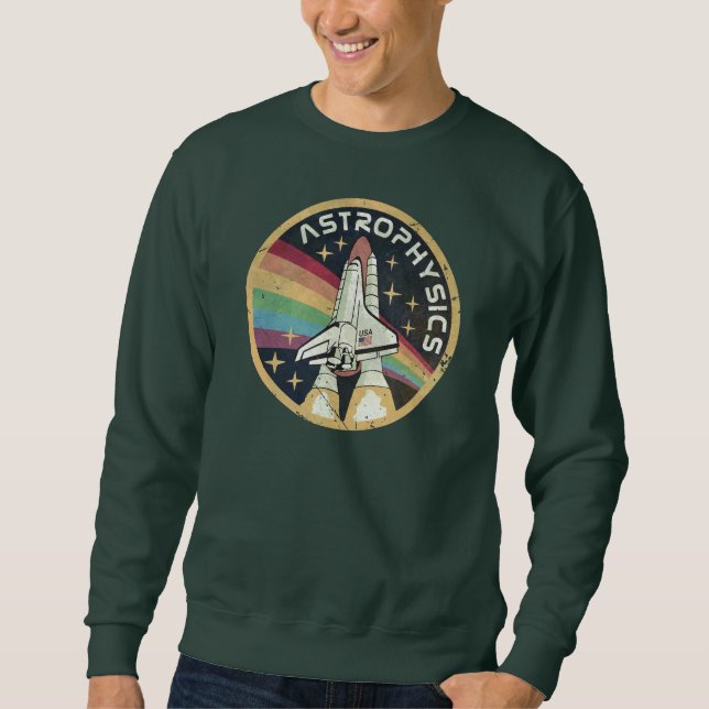 Astrofysik Vintageemblem V02 Lång Ärmad Tröja (Framsida)