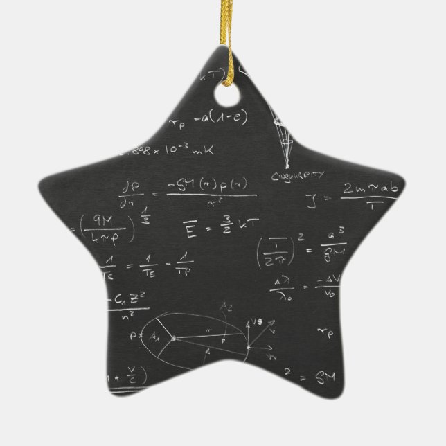 Astrofysikdiagram och formler julgransprydnad keramik (Baksidan)