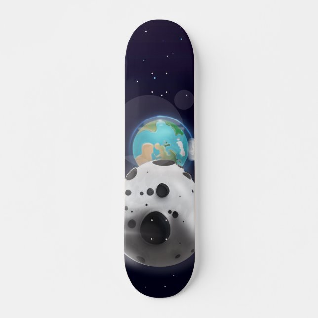 Astroid påverkar planeten jorden! skateboard bräda 20,5 cm (Framsida)
