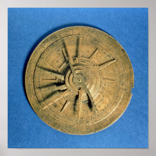 Astrolabe för beräkning av koskop, europeiska poster