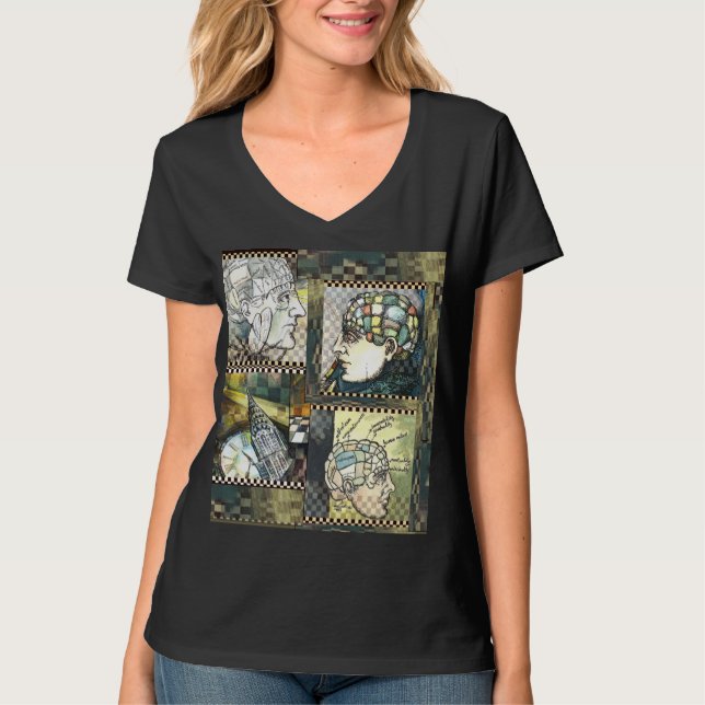 "Astrolabium 23" kvinna Hanes Nano V-Nacke T-tröja Tee (Framsida)