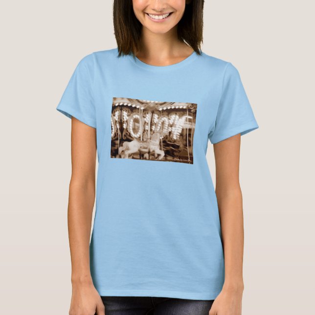 Astroland Karusell Dam-T-shirt T Shirt (Framsida)