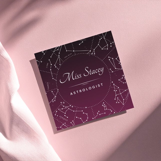 Astrolog Lila Ombre Constellation Star Energy Fyrkantigt Visitkort (Skapare uppladdad)