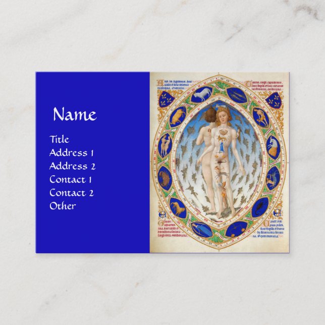 Astrolog- och zodiakaltecken visitkort (Framsida)