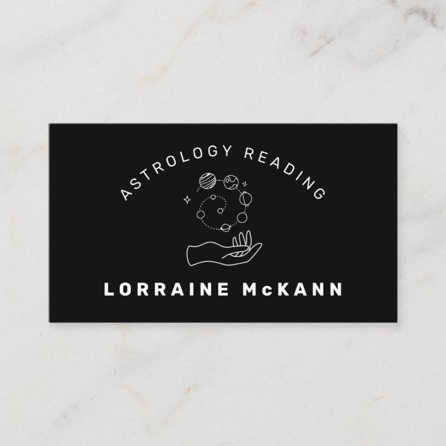 ASTROLOGER Astrology Reading Minimalist Black Visitkort (Framsida)