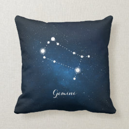 Astrologi Blå Nebula Gemini Zodiac-tecken Kudde