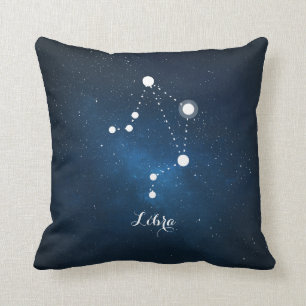 Astrologi Blått Nebula Libra Zodiac-tecken Kudde
